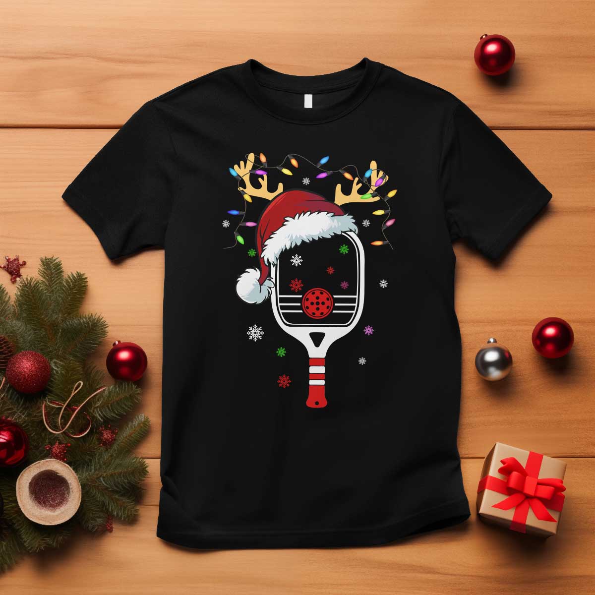 Pickleball Christmas T Shirt Holiday Reindeer Player Gifts Sports Xmas - Wonder Print Shop
