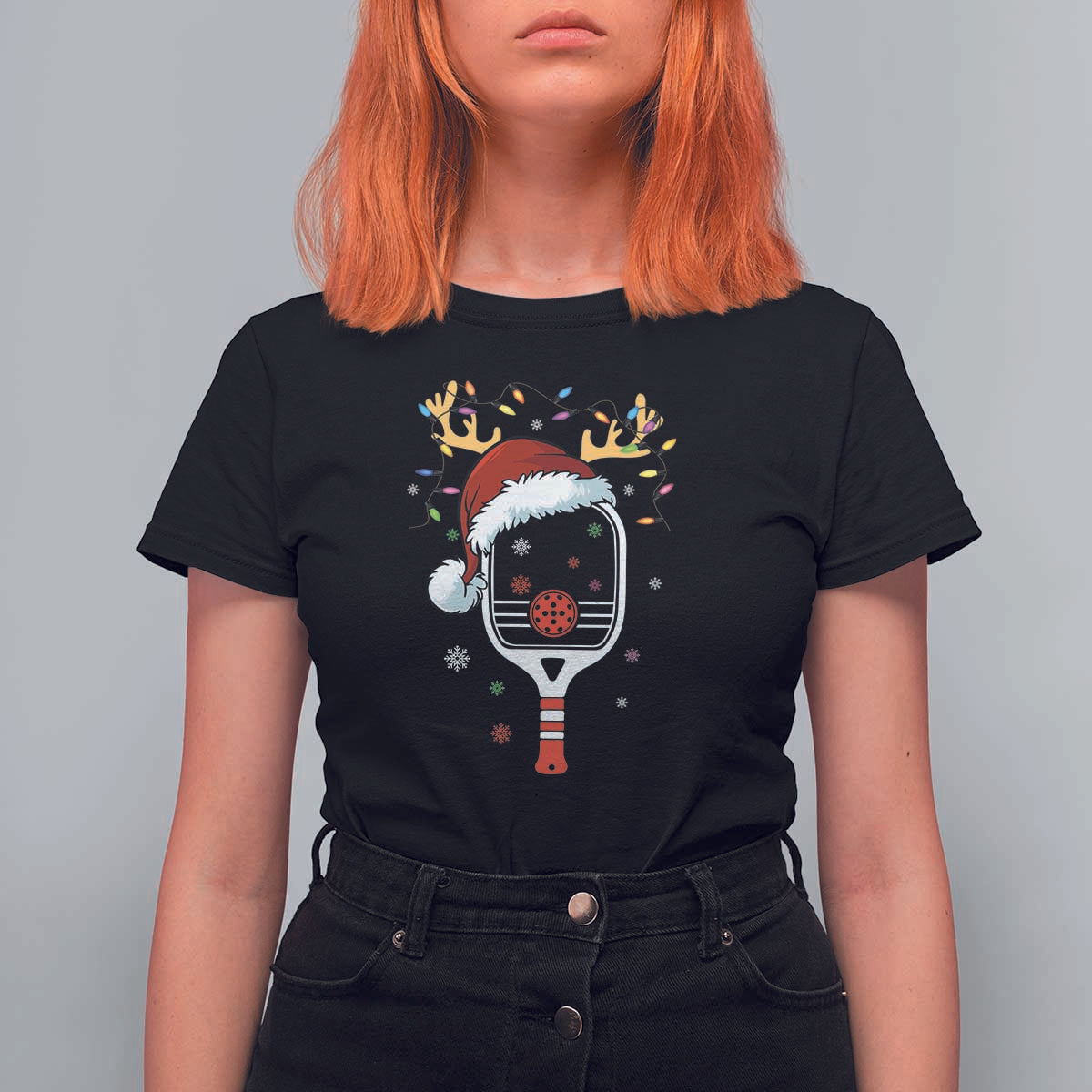 Pickleball Christmas T Shirt For Women Holiday Reindeer Player Gifts Sports Xmas - Wonder Print Shop