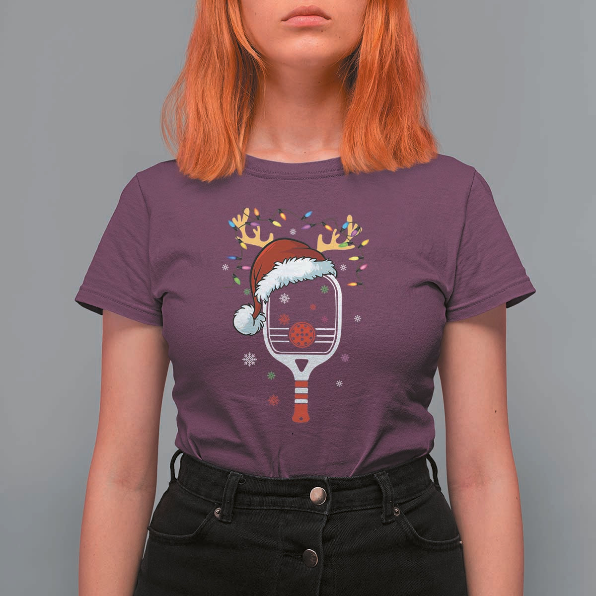 Pickleball Christmas T Shirt For Women Holiday Reindeer Player Gifts Sports Xmas - Wonder Print Shop