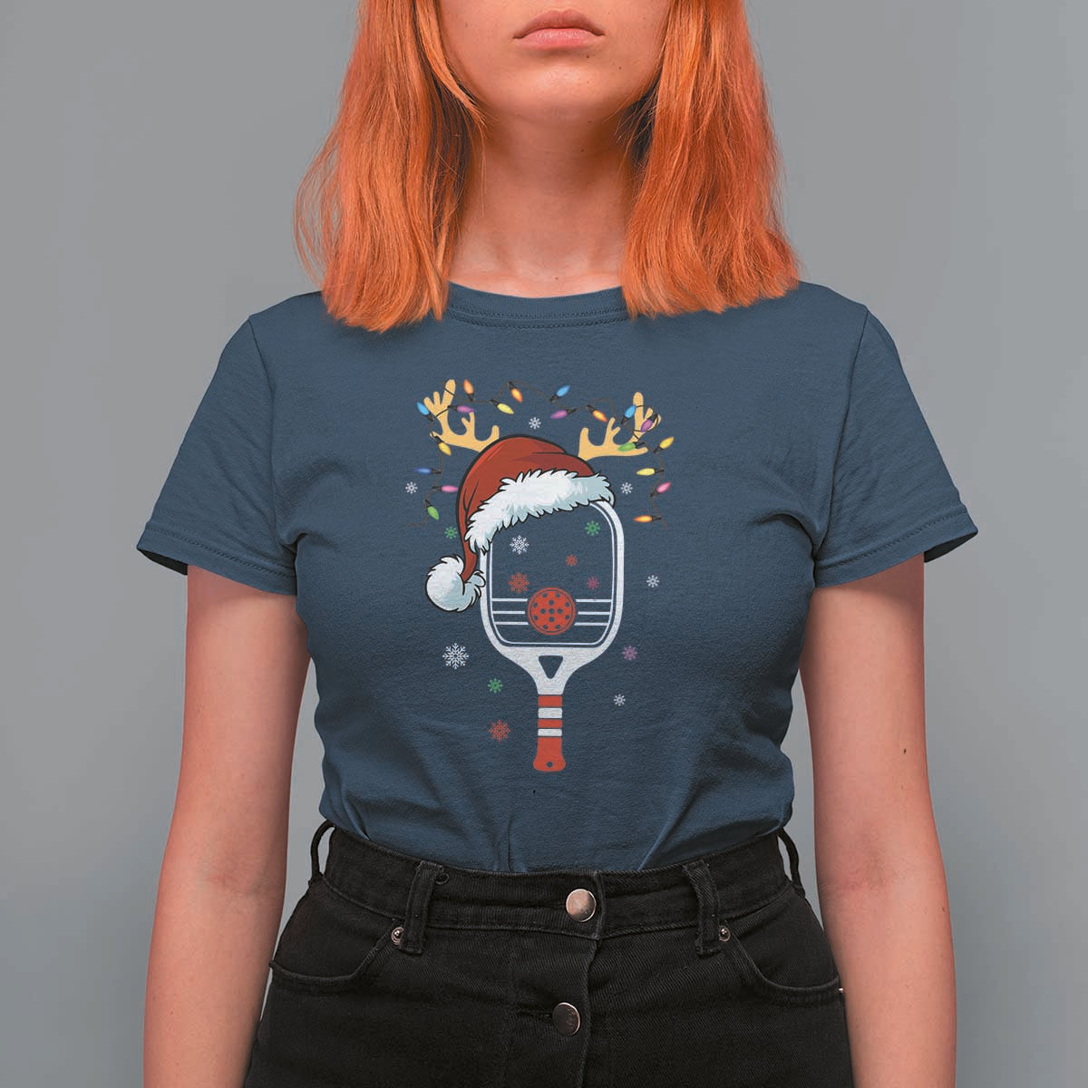 Pickleball Christmas T Shirt For Women Holiday Reindeer Player Gifts Sports Xmas - Wonder Print Shop