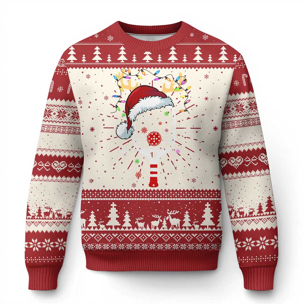 Pickleball Christmas Ugly Christmas Sweater Holiday Reindeer Player Gifts Sports Xmas - Wonder Print Shop