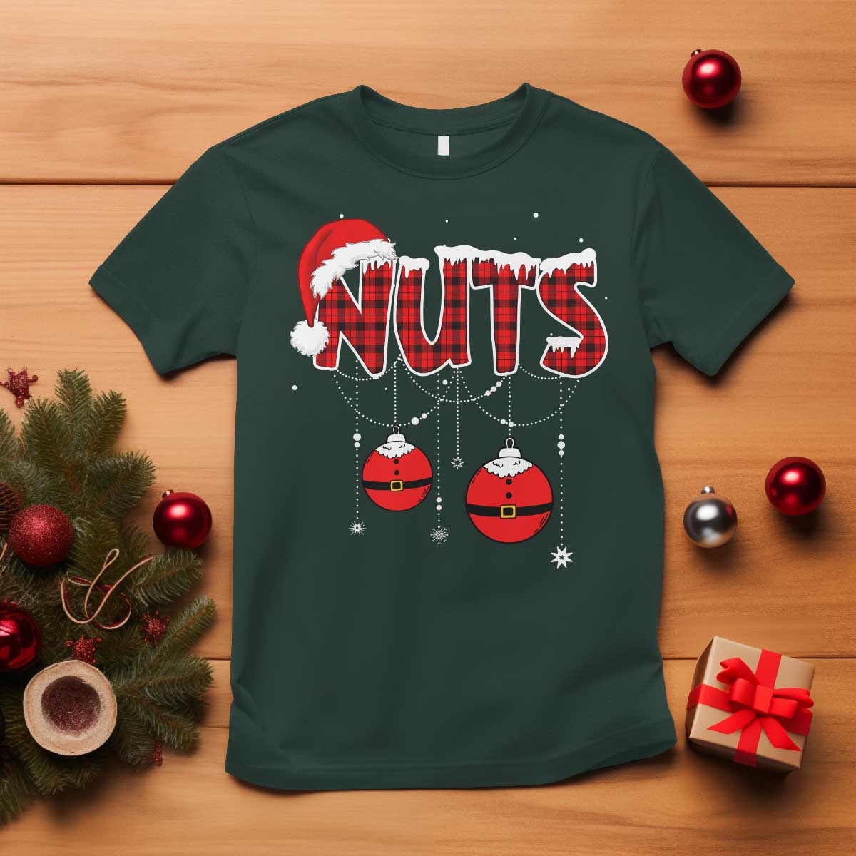 Christmas Couples T Shirt Chest Nuts Couples Funny Matching Chestnuts - Wonder Print Shop