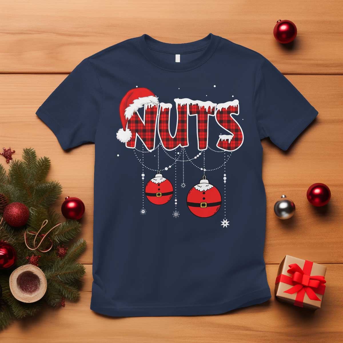 Christmas Couples T Shirt Chest Nuts Couples Funny Matching Chestnuts - Wonder Print Shop