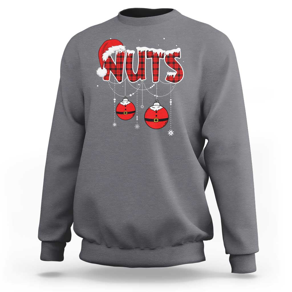 Christmas Couples Sweatshirt Chest Nuts Couples Funny Matching Chestnuts - Wonder Print Shop
