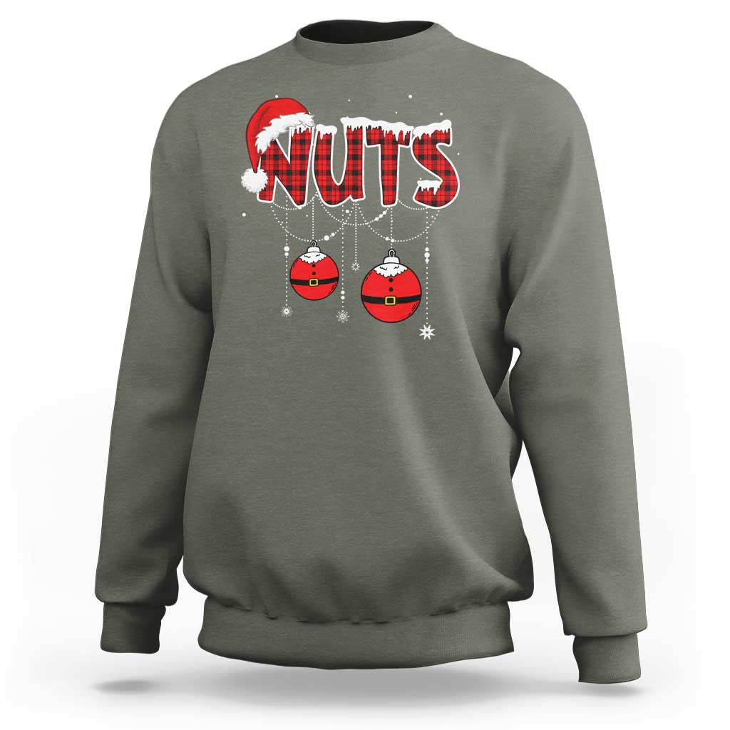 Christmas Couples Sweatshirt Chest Nuts Couples Funny Matching Chestnuts - Wonder Print Shop