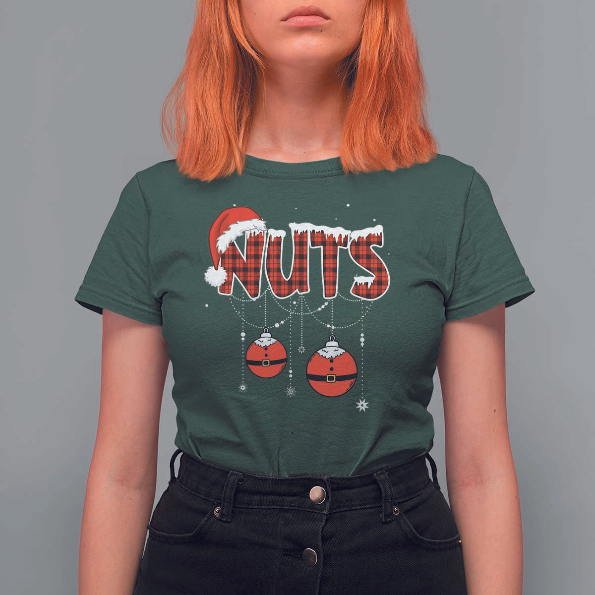 Christmas Couples T Shirt For Women Chest Nuts Couples Funny Matching Chestnuts - Wonder Print Shop