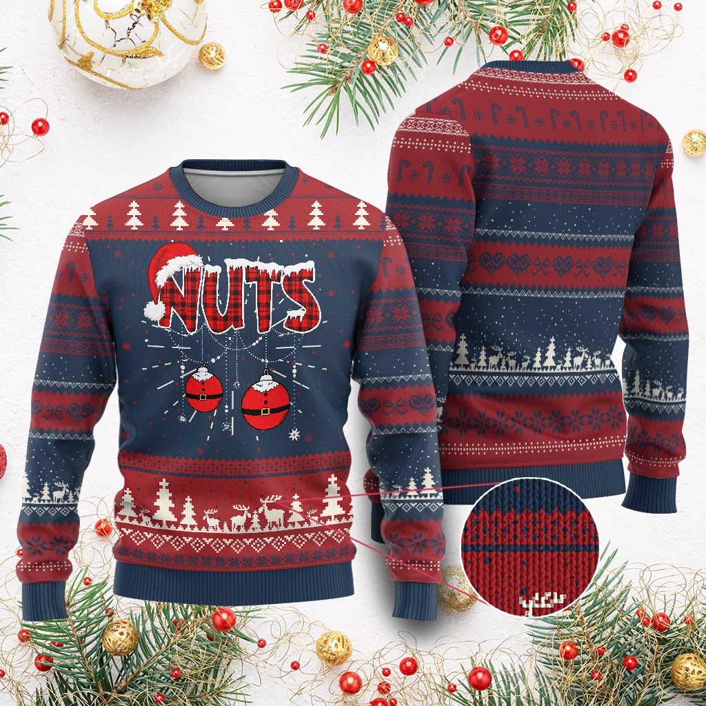Couples Matching Ugly Christmas Sweater Chest Nuts Couples Funny Chestnuts - Wonder Print Shop