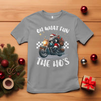 Biker Grandpa Santa on Motorcycle Christmas T Shirt Funny Oh What Fun It Is To Ride - Wonder Print Shop