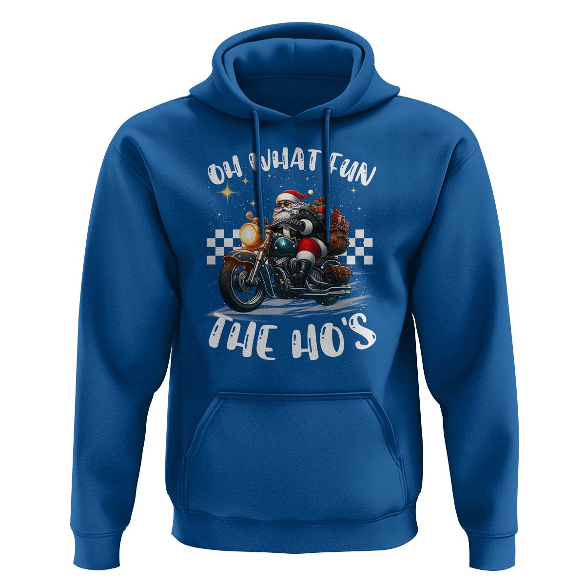 Biker Grandpa Santa on Motorcycle Christmas Hoodie Funny Oh What Fun It Is To Ride