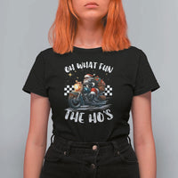 Biker Grandpa Santa on Motorcycle Christmas T Shirt For Women Funny Oh What Fun It Is To Ride - Wonder Print Shop
