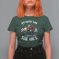 Biker Grandpa Santa on Motorcycle Christmas T Shirt For Women Funny Oh What Fun It Is To Ride - Wonder Print Shop