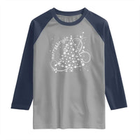 Christmas Dog Raglan Shirt Merry & Bright Cute Xmas Tree with Paws Gift for Dog Lover