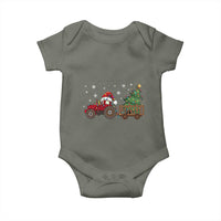 Tractor Christmas Baby Onesie Tree Lights Farmer Xmas Gift for Tractor Drivers