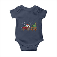 Tractor Christmas Baby Onesie Tree Lights Farmer Xmas Gift for Tractor Drivers