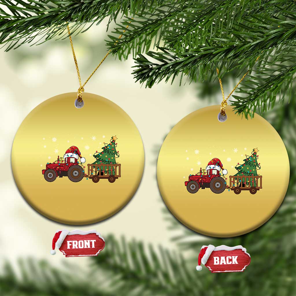 Tractor Xmas Christmas Ornament Tree Lights Farmer Xmas Gift for Tractor Drivers - Wonder Print Shop