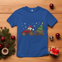 Tractor Christmas T Shirt Tree Lights Farmer Xmas Gift for Tractor Drivers - Wonder Print Shop