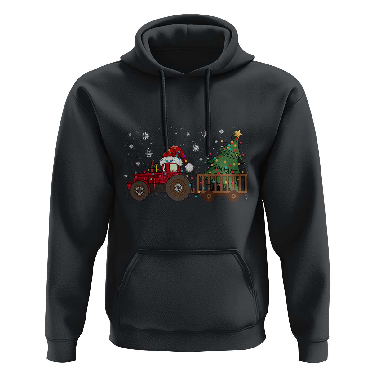Tractor Christmas Hoodie Tree Lights Farmer Xmas Gift for Tractor Drivers