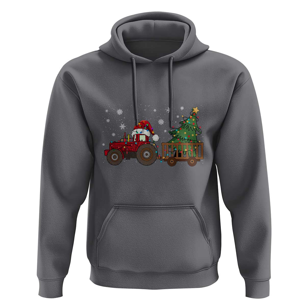 Tractor Christmas Hoodie Tree Lights Farmer Xmas Gift for Tractor Drivers