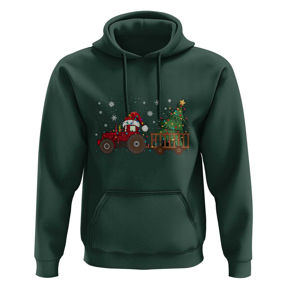 Tractor Christmas Hoodie Tree Lights Farmer Xmas Gift for Tractor Drivers