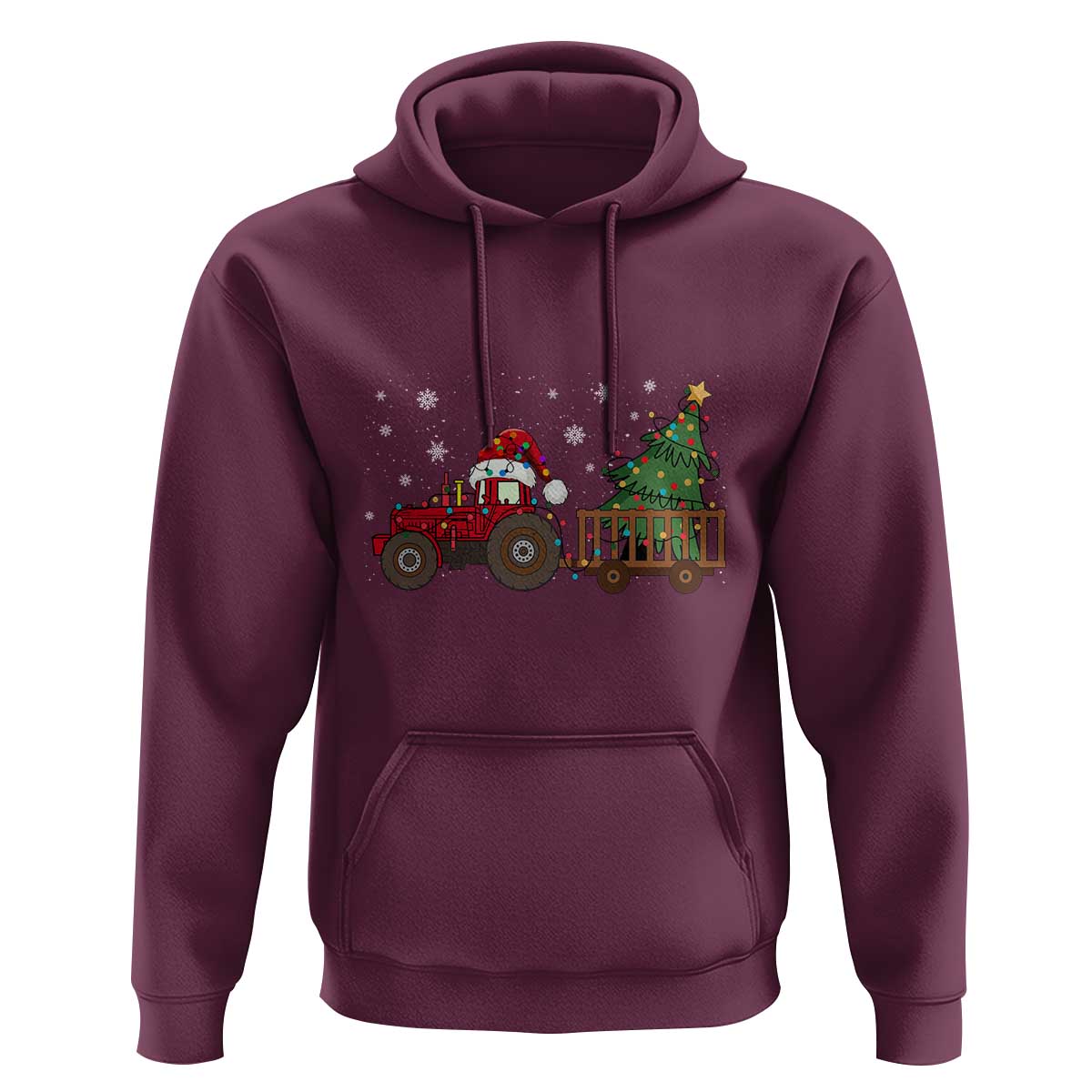 Tractor Christmas Hoodie Tree Lights Farmer Xmas Gift for Tractor Drivers