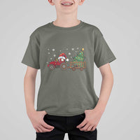 Tractor Christmas T Shirt For Kid Tree Lights Farmer Xmas Gift for Tractor Drivers - Wonder Print Shop
