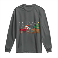 Tractor Christmas Long Sleeve Shirt Tree Lights Farmer Xmas Gift for Tractor Drivers