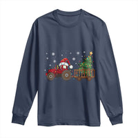 Tractor Christmas Long Sleeve Shirt Tree Lights Farmer Xmas Gift for Tractor Drivers