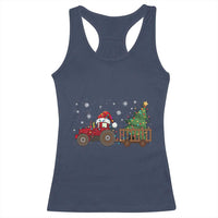 Tractor Christmas Racerback Tank Top Tree Lights Farmer Xmas Gift for Tractor Drivers