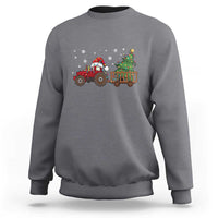 Tractor Christmas Sweatshirt Tree Lights Farmer Xmas Gift for Tractor Drivers - Wonder Print Shop