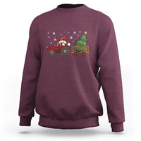 Tractor Christmas Sweatshirt Tree Lights Farmer Xmas Gift for Tractor Drivers - Wonder Print Shop