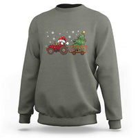 Tractor Christmas Sweatshirt Tree Lights Farmer Xmas Gift for Tractor Drivers - Wonder Print Shop