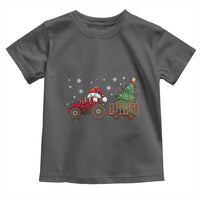 Tractor Christmas Toddler T Shirt Tree Lights Farmer Xmas Gift for Tractor Drivers