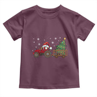 Tractor Christmas Toddler T Shirt Tree Lights Farmer Xmas Gift for Tractor Drivers