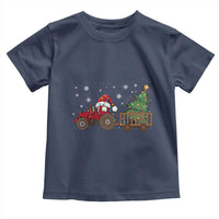 Tractor Christmas Toddler T Shirt Tree Lights Farmer Xmas Gift for Tractor Drivers