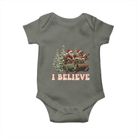Christmas Santa Baby Onesie Riding Dinosaur T rex Boys Men Girls Believe Xmas Squad