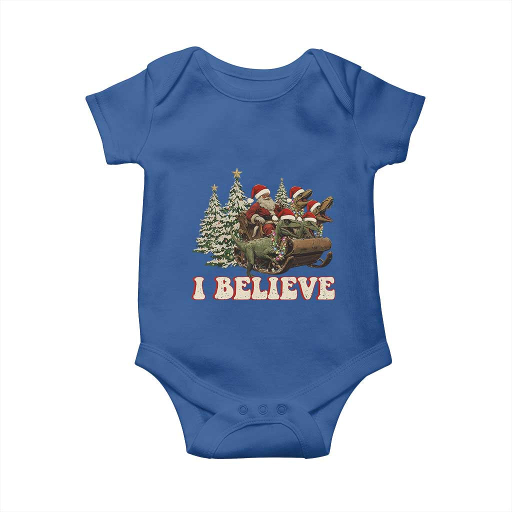 Christmas Santa Baby Onesie Riding Dinosaur T rex Boys Men Girls Believe Xmas Squad