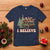 Christmas Santa T Shirt Riding Dinosaur T rex Boys Men Girls Believe Xmas Squad - Wonder Print Shop