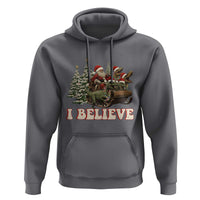 Christmas Santa Hoodie Riding Dinosaur T rex Boys Men Girls Believe Xmas Squad