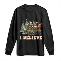 Christmas Santa Long Sleeve Shirt Riding Dinosaur T rex Boys Men Girls Believe Xmas Squad
