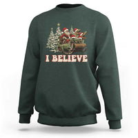 Christmas Santa Sweatshirt Riding Dinosaur T rex Boys Men Girls Believe Xmas Squad - Wonder Print Shop
