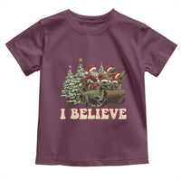 Christmas Santa Toddler T Shirt Riding Dinosaur T rex Boys Men Girls Believe Xmas Squad