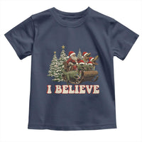 Christmas Santa Toddler T Shirt Riding Dinosaur T rex Boys Men Girls Believe Xmas Squad
