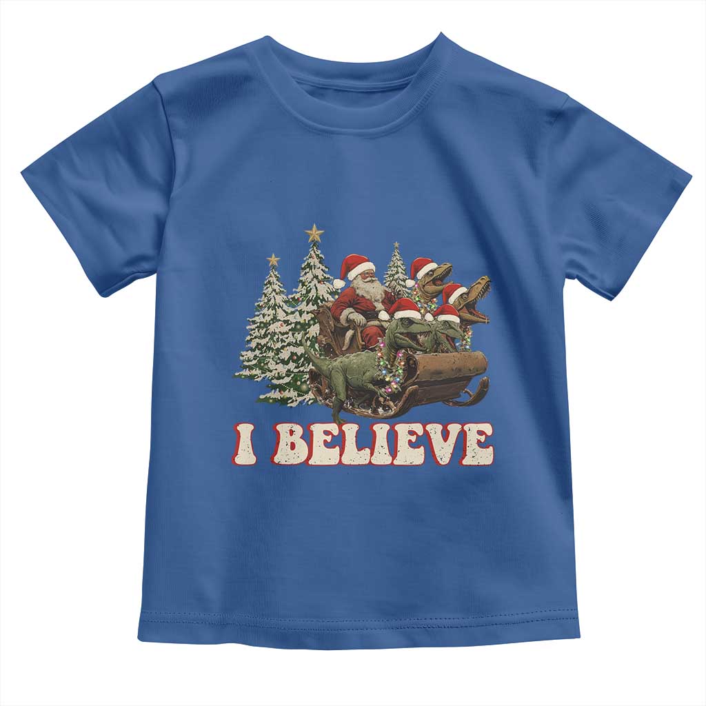 Christmas Santa Toddler T Shirt Riding Dinosaur T rex Boys Men Girls Believe Xmas Squad