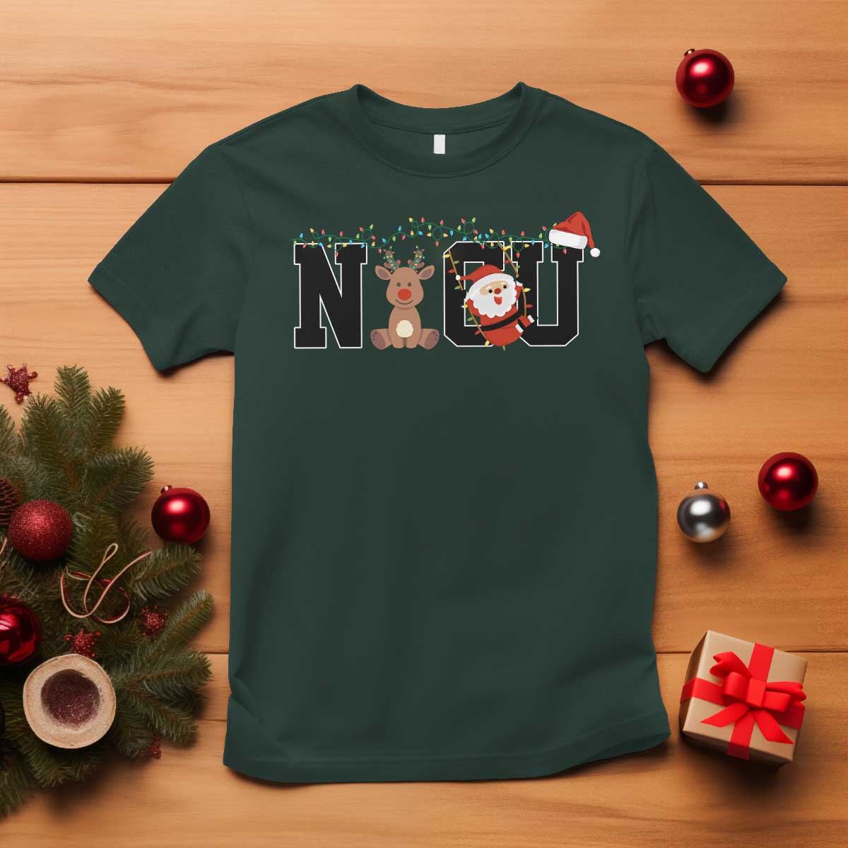 Christmas Ncu Nurse T Shirt Cute Reindeer Student Xmas Gift - Wonder Print Shop