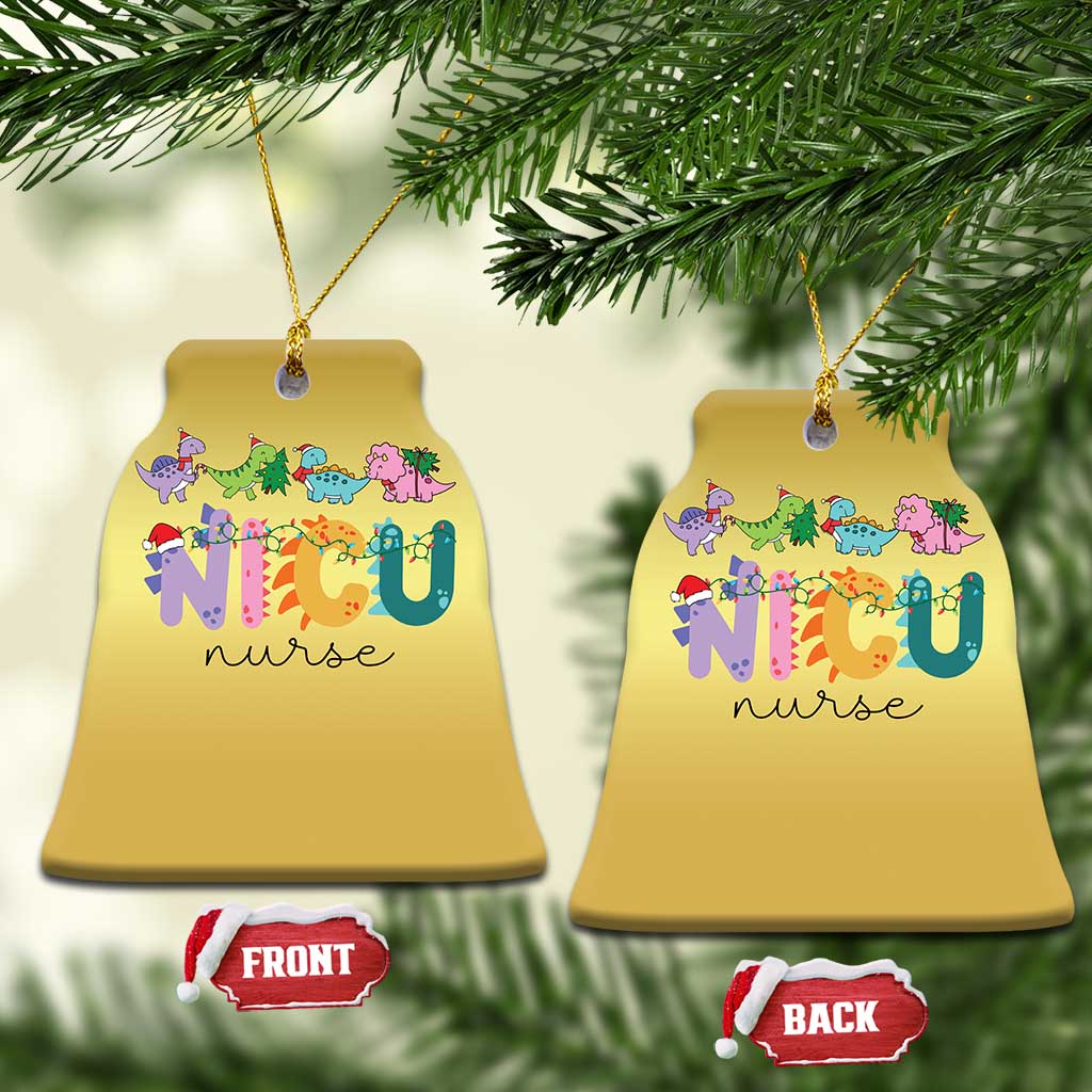 NICU Nurse Xmas Dinosaur Christmas Ornament Neonatal Intensive Care Unit Nurse Appreciation Gift - Wonder Print Shop