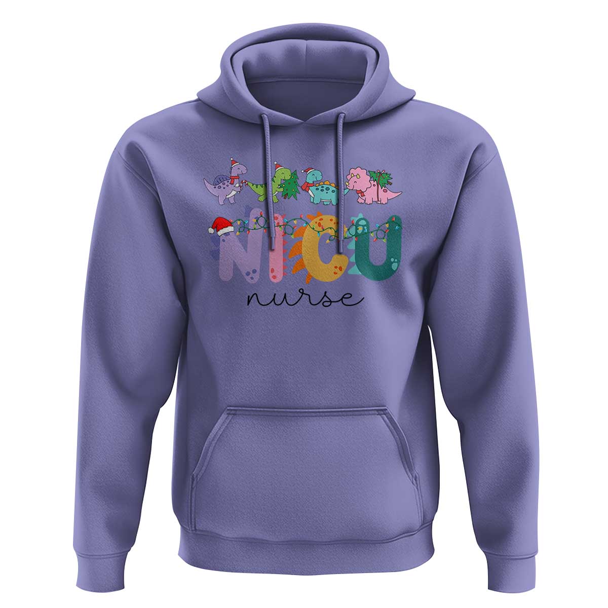 NICU Nurse Christmas Hoodie Xmas Light Neonatal Intensive Care Unit Nurse Appreciation Gift Dinosaur