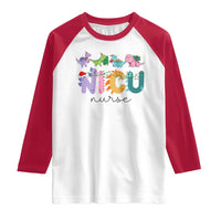 NICU Nurse Christmas Raglan Shirt Xmas Light Neonatal Intensive Care Unit Nurse Appreciation Gift Dinosaur