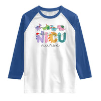 NICU Nurse Christmas Raglan Shirt Xmas Light Neonatal Intensive Care Unit Nurse Appreciation Gift Dinosaur