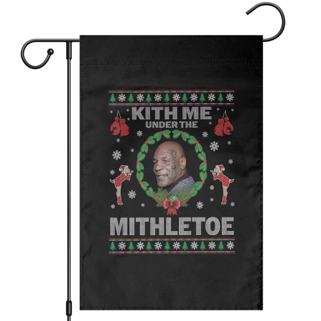 Funny Christmas Garden Flag Kith Me Under The Mithletoe Tyson Ugly Xmas - Wonder Print Shop