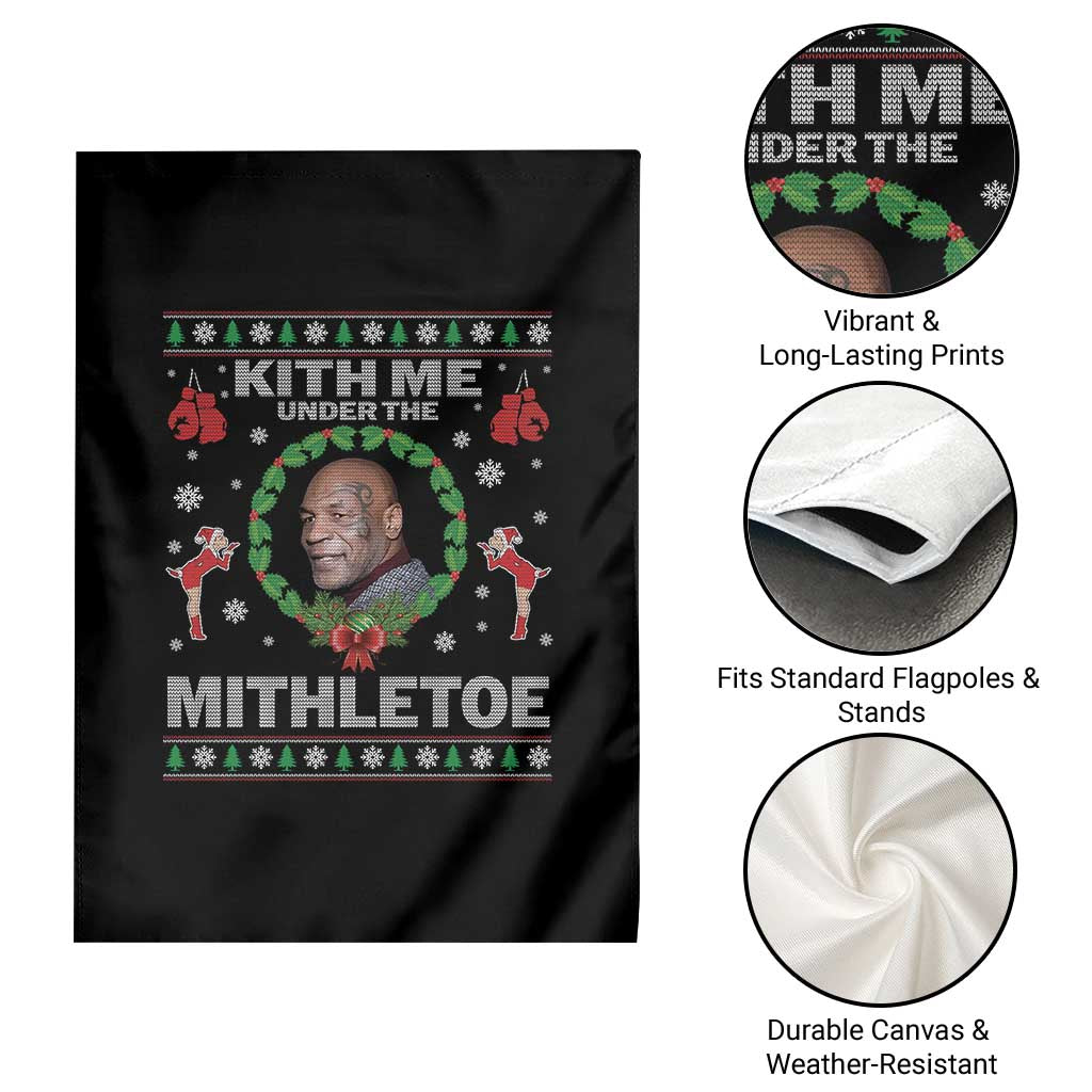 Funny Christmas Garden Flag Kith Me Under The Mithletoe Tyson Ugly Xmas - Wonder Print Shop